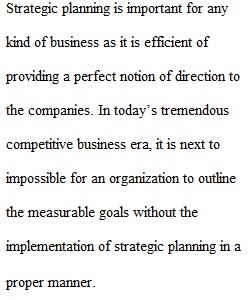 Current Climate Regarding Strategic Planning